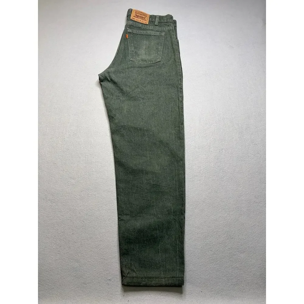 Vintage Levi's 550 Relaxed Fit Tapered Leg Jeans Men's 36x31.5 Green USA 90s‎